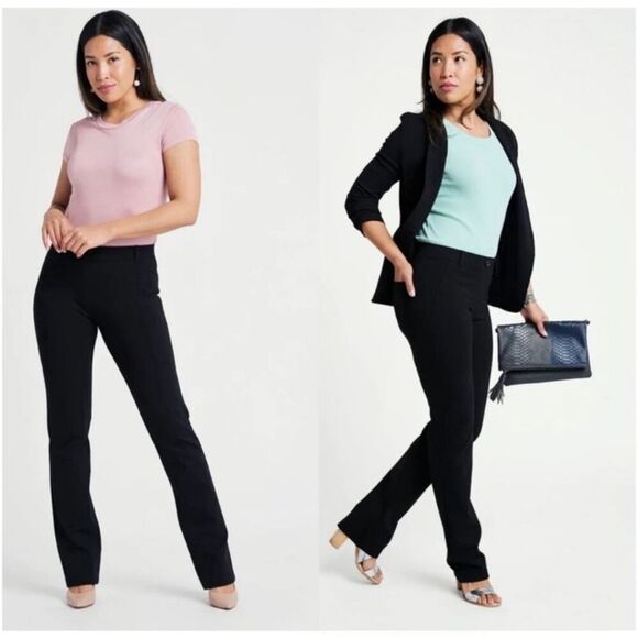 Betabrand Straight-Leg Classic Dress Pant Yoga Pant Black Large - Picture 1 of 11